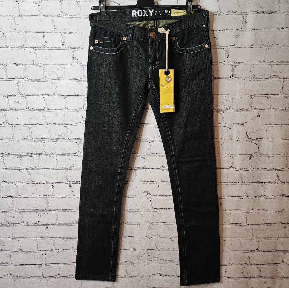 🔥Roxy Jeans Juniors size 3 Gold Coast Skinny Fit Distressed Denim